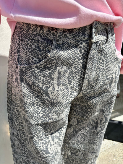 Snake Print Barrel Pants-ml