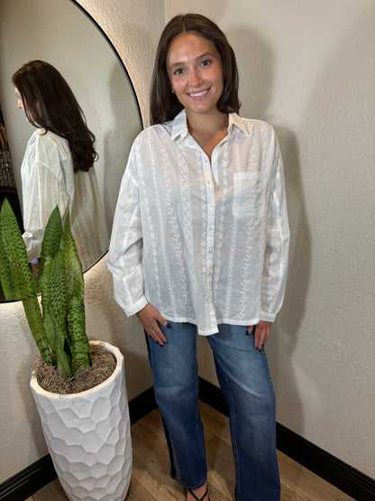 Eyelet Oversized Shirt