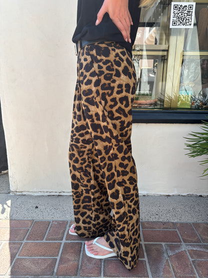 Leopard Silk Pant-Poem