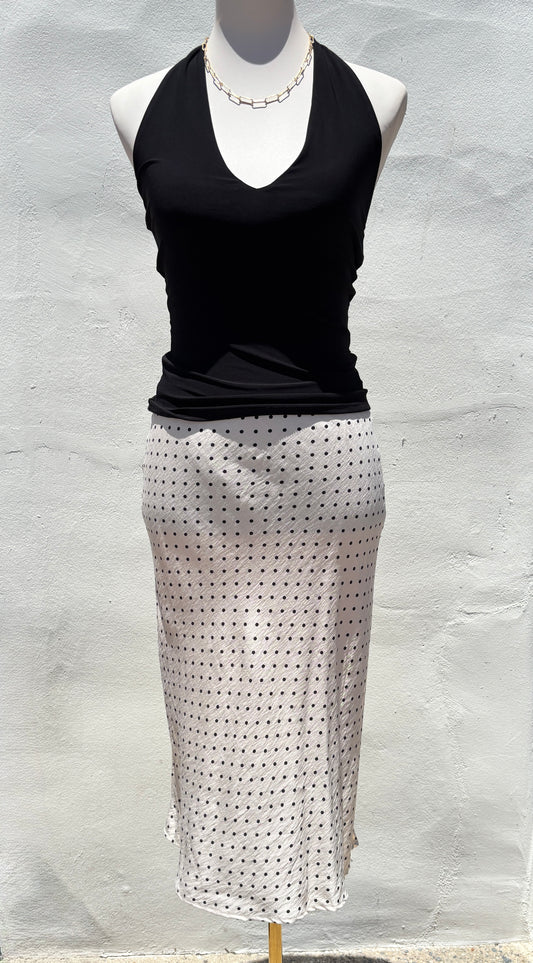 Pokadot Taupe Skirt-Mrose