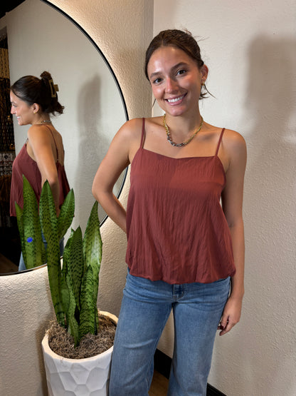 Billowy Cami Top with Bubble Hem