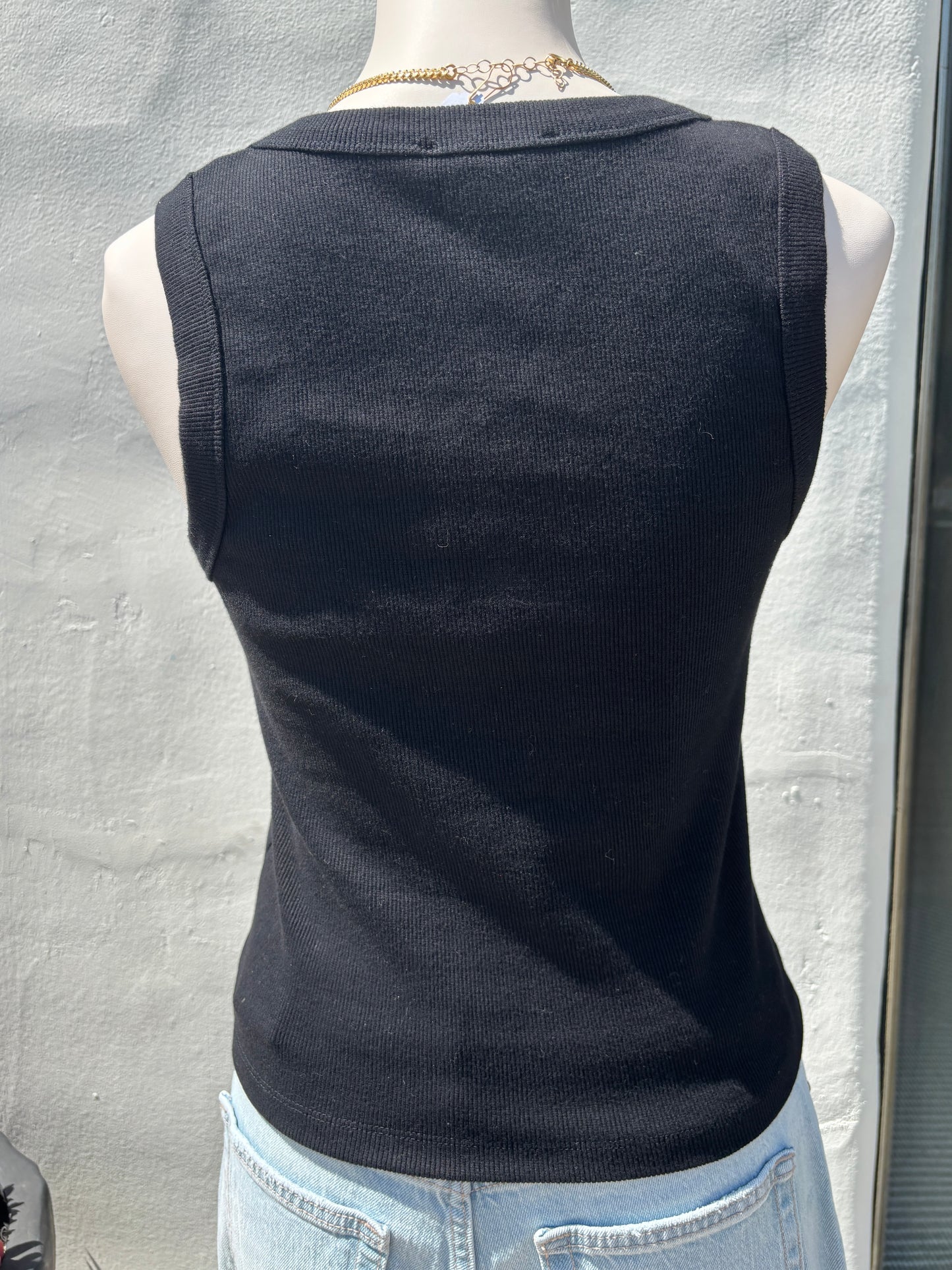 Deep Scoop Neck Sleeveless Tank Top