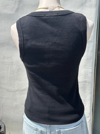Deep Scoop Neck Sleeveless Tank Top