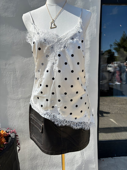 Polkdot Lace cream/black Cami-Elli