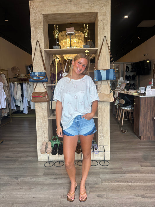 High Rise Denim Detailed Shorts-Kan