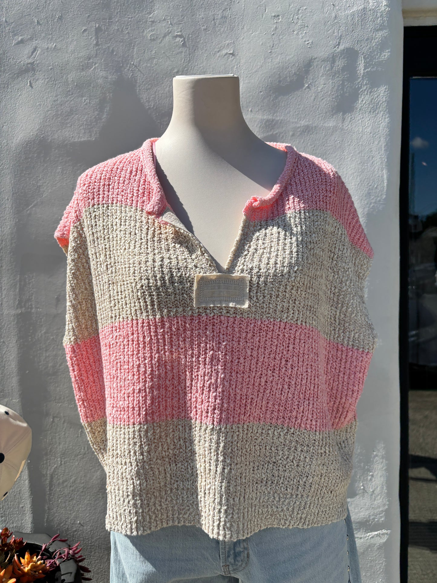 Strip Bubblegum/Oatmeal Sweater-Illa