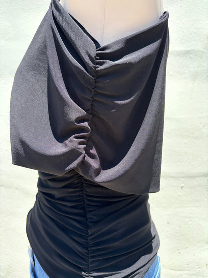 Off Shoulder Black Top-Mrose