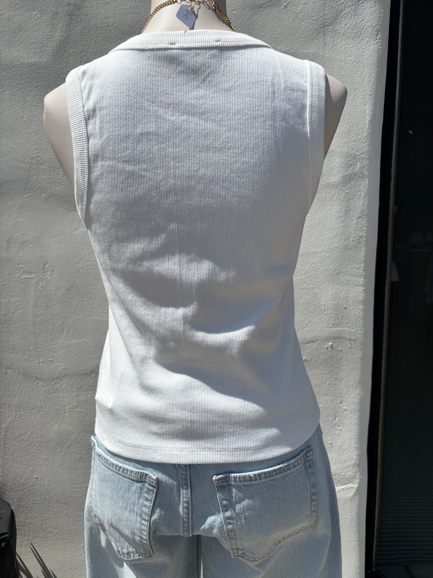 Deep Scoop Neck Sleeveless Tank Top