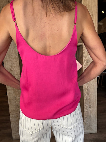 Magenta Satin Cami Top