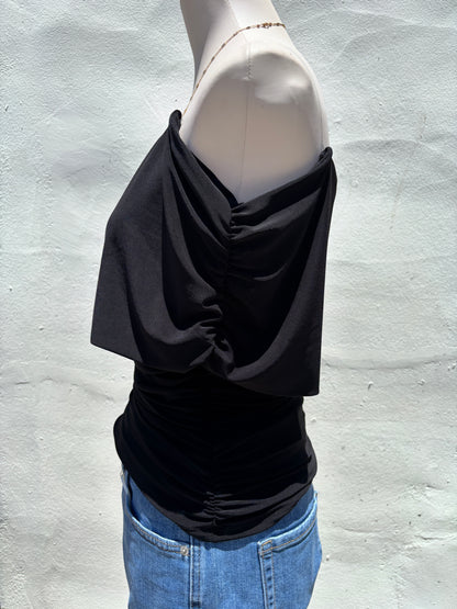 Off Shoulder Black Top-Mrose
