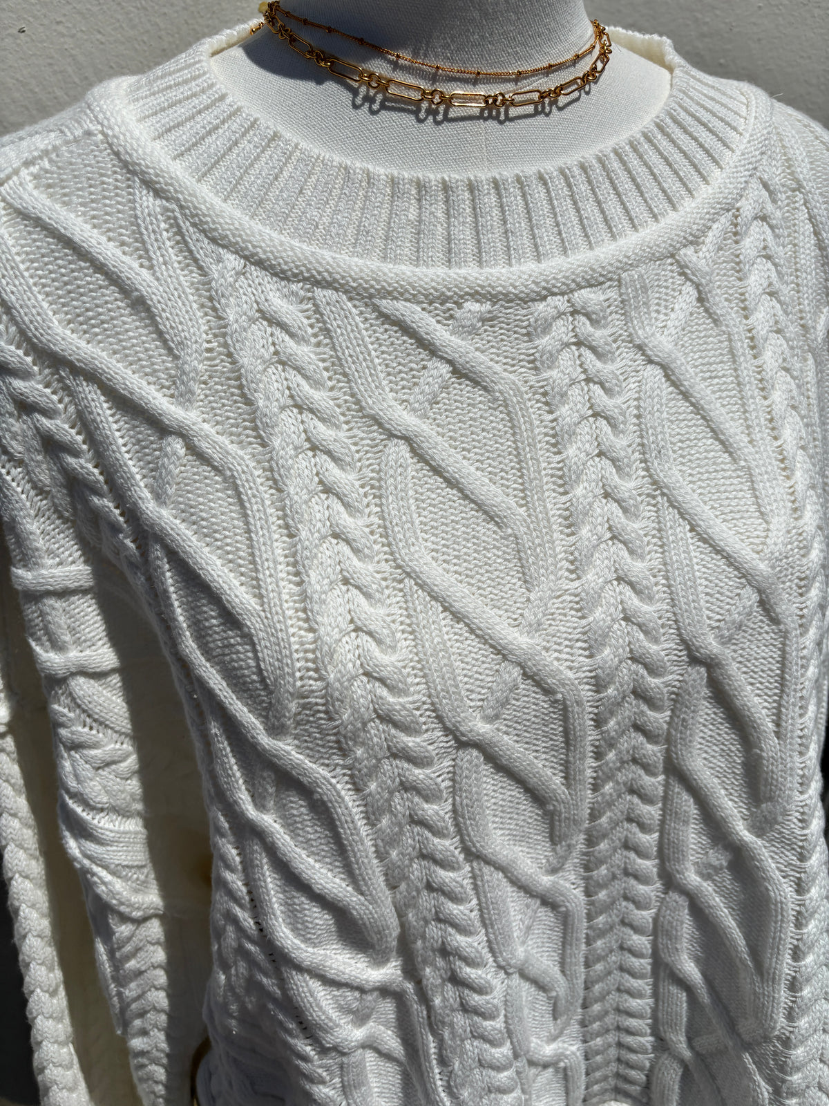 Off f White cable Knit Sweater-ml