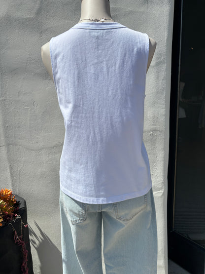 Campari Embellished  White Tank-Sanc