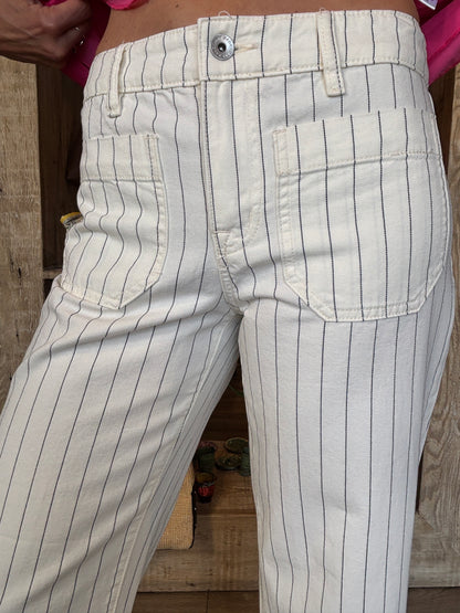 The Marine Bleached White Pinstripe Pant