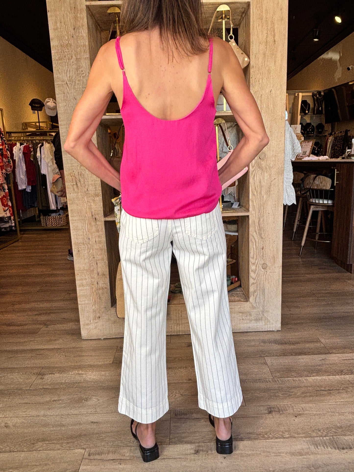 Magenta Satin Cami Top