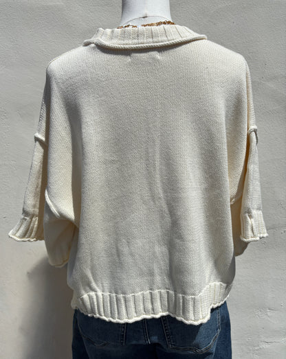 S/S Ecru Sweater-ml