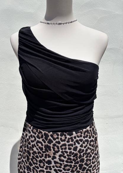 Off shoulder Black Bodysuit-ml