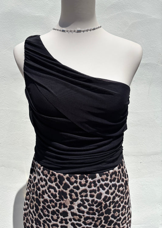 Off shoulder Black Bodysuit-ml