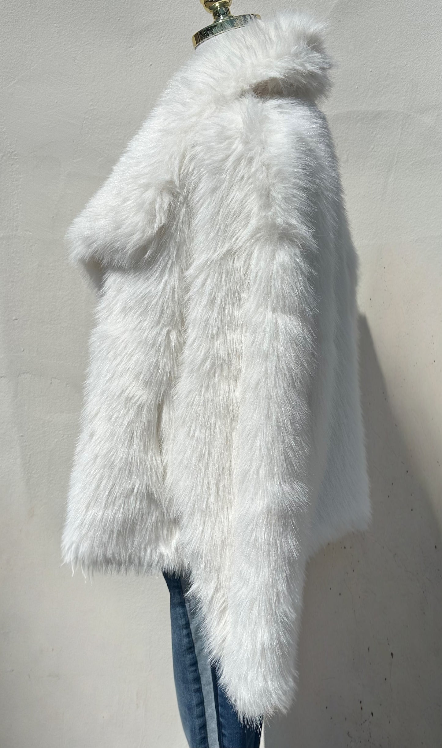 Wide Collar L/S Fur Jacket
