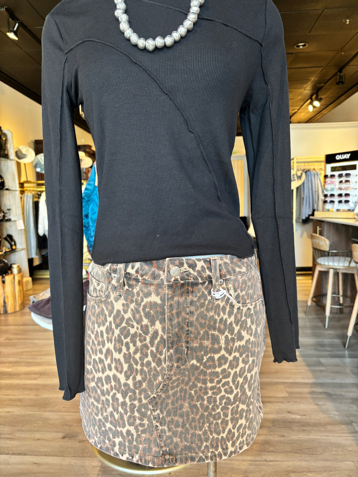 Malibu animal print Mini Mid Waist skirt