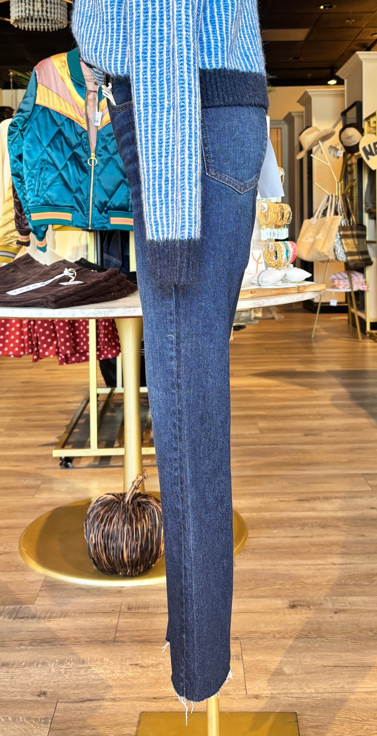 Shy Girl High Rise Crop Flare Blue