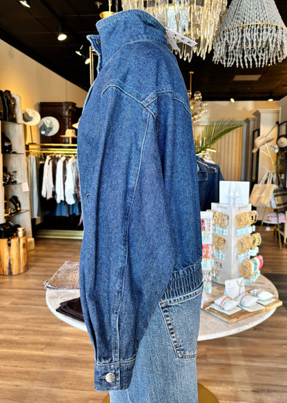 Phantom Finnel Neck Jacket - Denim