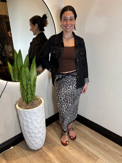 Cheetah Print Long Skirt