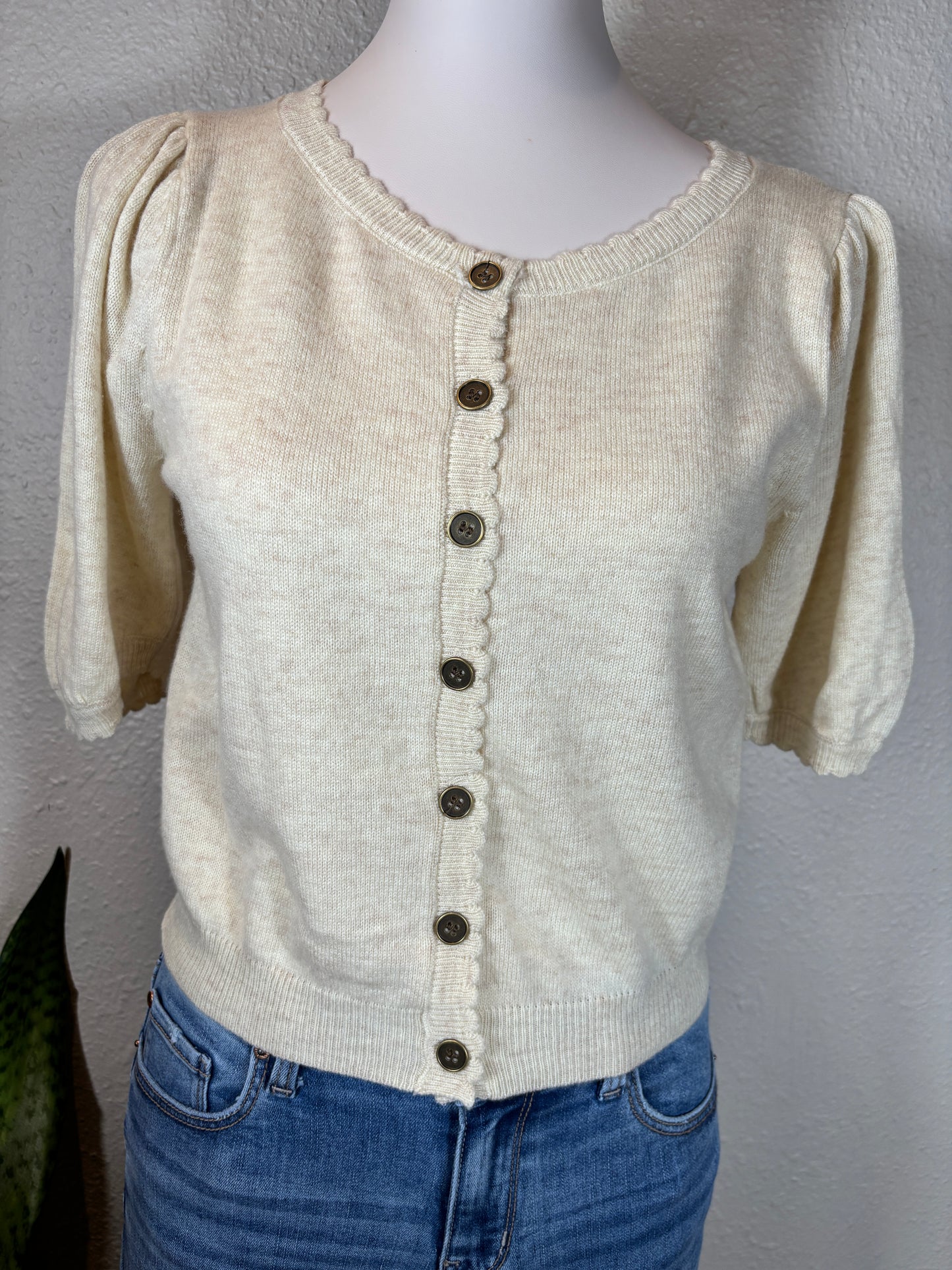 Puff Short Sleeve Cardigan
