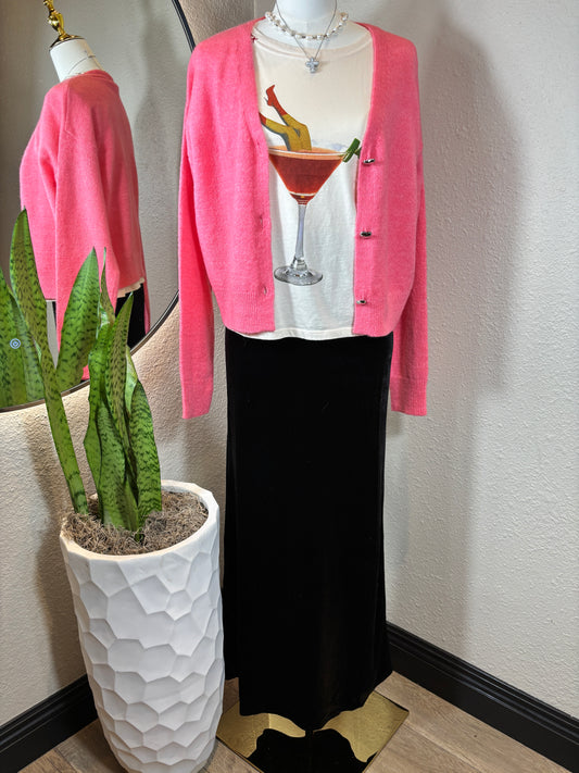 Knit L/S Sweater with Silver Heart Buttons