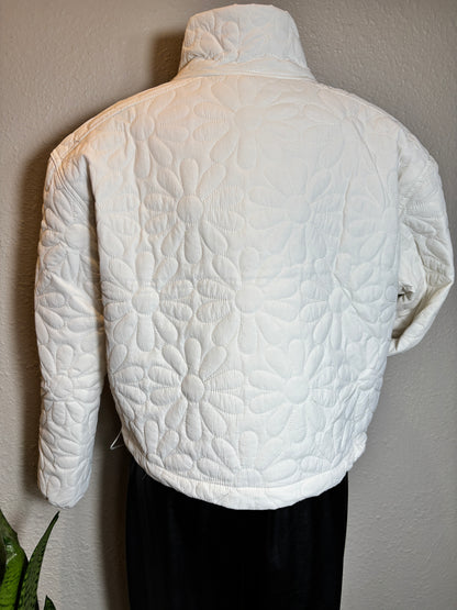 Floral Stitch Puff Jacket