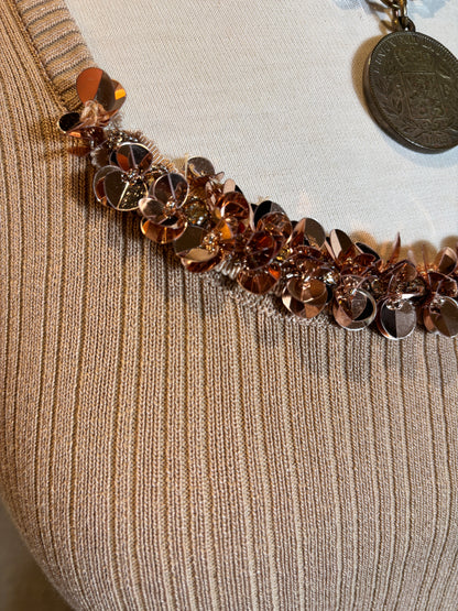 Sequined Sleeveless Knit Top