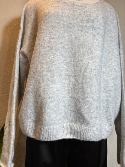 Long Sleeve Boat Neck Soft Sweater Top