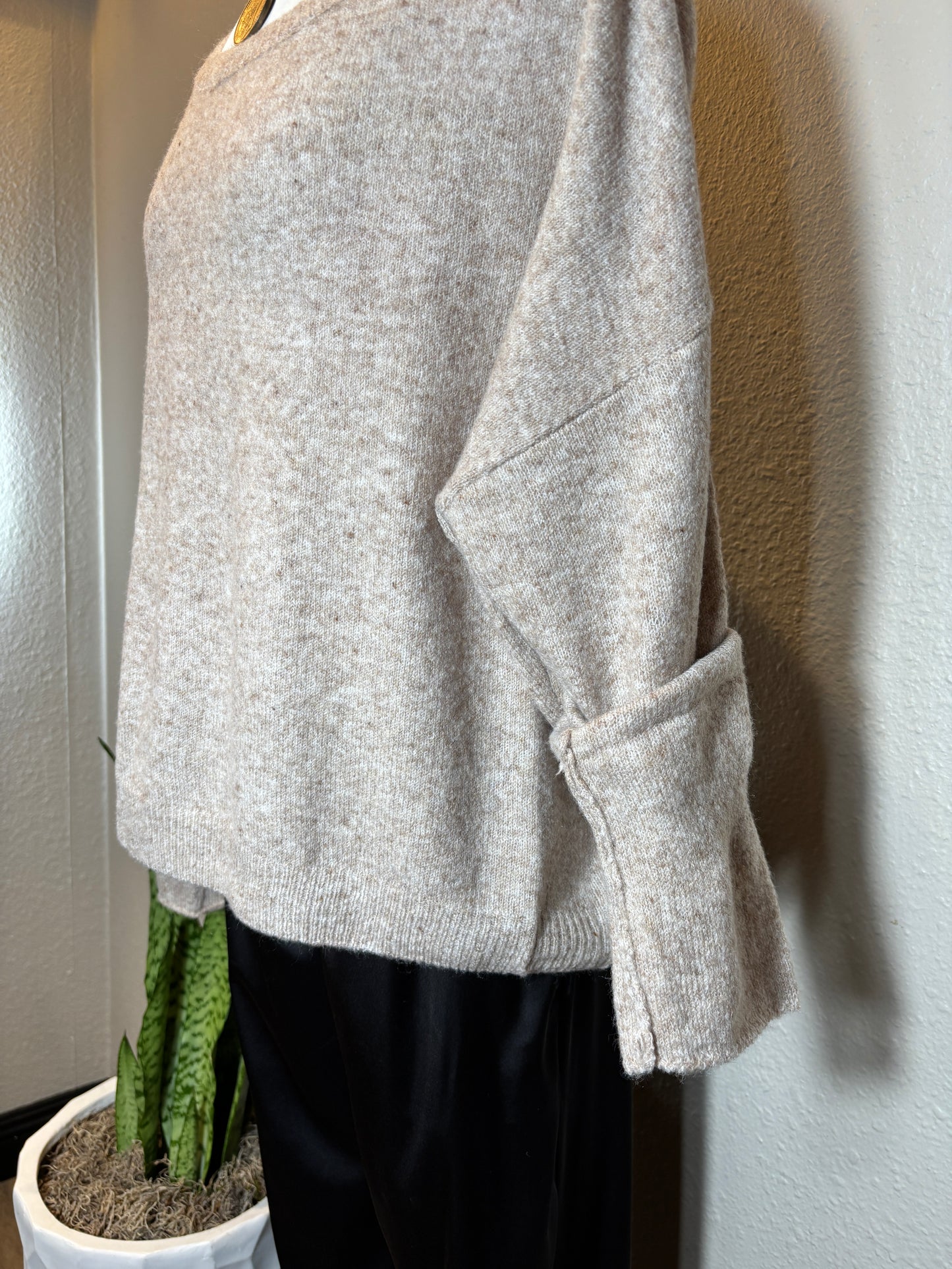 Long Sleeve Boat Neck Soft Sweater Top