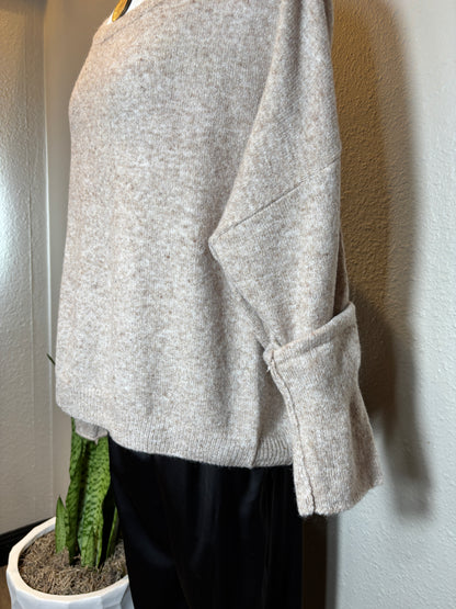Long Sleeve Boat Neck Soft Sweater Top