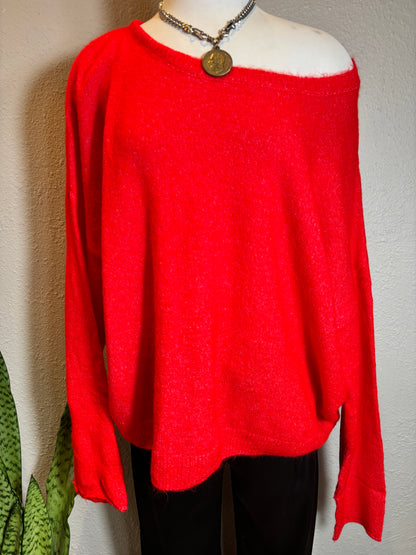 Long Sleeve Boat Neck Soft Sweater Top