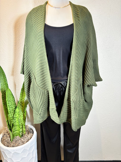Diamond Cut Pocket Crochet Cardigan