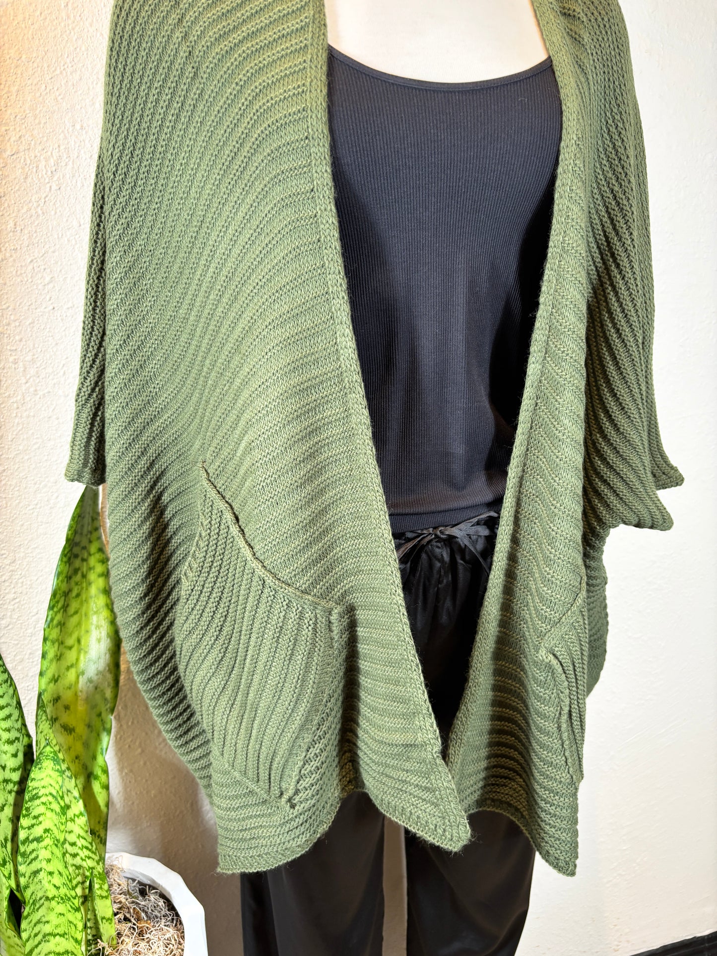 Diamond Cut Pocket Crochet Cardigan