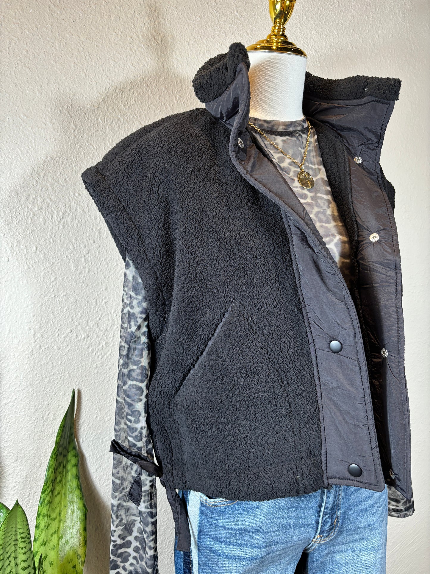 Oversized Sherpa Vest