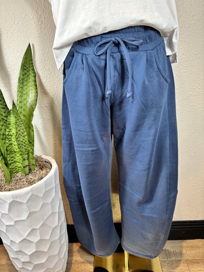 Fleece Baggy Barrel Leg Fit Mid Rise Sweatpants