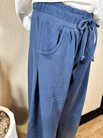 Fleece Baggy Barrel Leg Fit Mid Rise Sweatpants