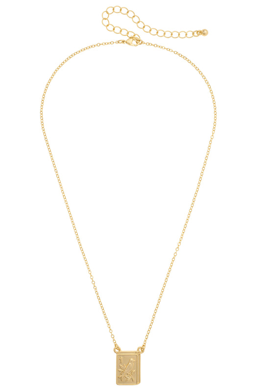 Bird Bam 24K Plated Tile Necklace