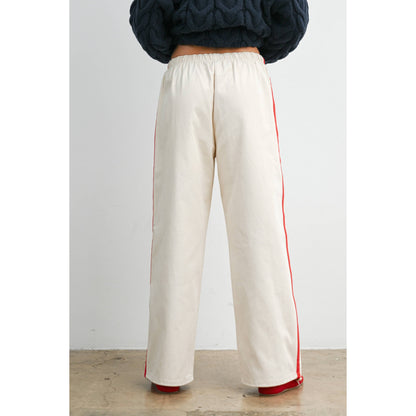 Striped Wide-Leg Drawstring Track Pants - BMP8039