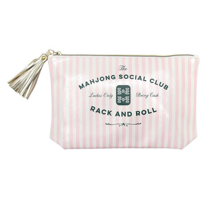 Oil Cloth Pouch - Mahjong Social Club