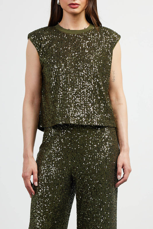 Sequin Bubble Muscle Tank