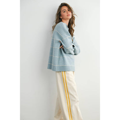 Striped Wide-Leg Drawstring Track Pants - BMP8039